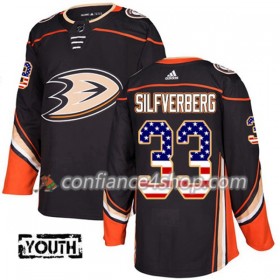 Adidas Maillot de Hockey Anaheim Ducks Jakob Silfverberg 33 2017-2018 Noir USA Flag Fashion Authentic - Enfant